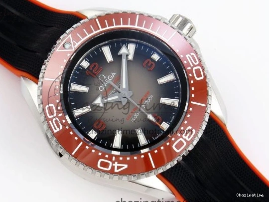 0126 Premium SEAMASTER PLANET OCEAN 6000M ULTRA DEEP 45.5MM SS TF 1:1 BEST EDITION GRAY DIAL ORANGE BEZEL ON RUBBER STRAP A 7761